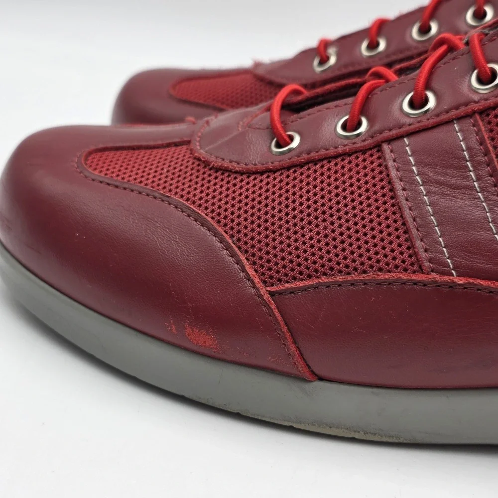 SAS Mesh Walking Shoes Sneakers Womens Size 11 W Red Leather Orthotic SEE PHOTOS